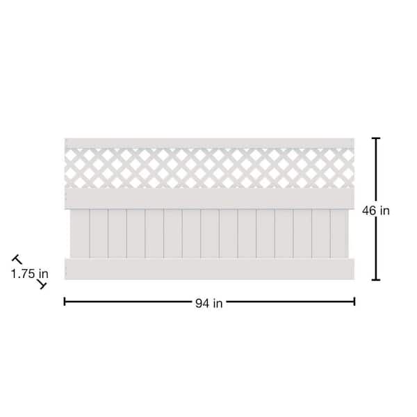 Barrette Outdoor Living Anderson 4 ft. x 8 ft. White Privacy Vinyl Fence Panel