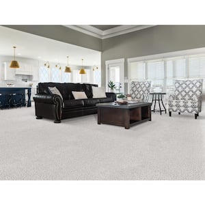 Around The World - Heavenly - Gray 56.2 oz. Nylon Texture Installed Carpet