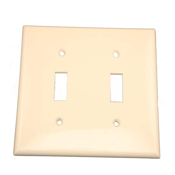 Leviton 2-Gang Light Almond Toggle Nylon Standard Wall Plate (1-Pack) 80709-T