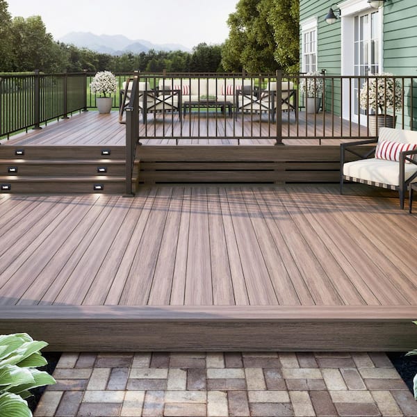 Voyage 1 in. x 5-1/2 in. x 12 in. Mesa Slotted Composite Deck Board Sample