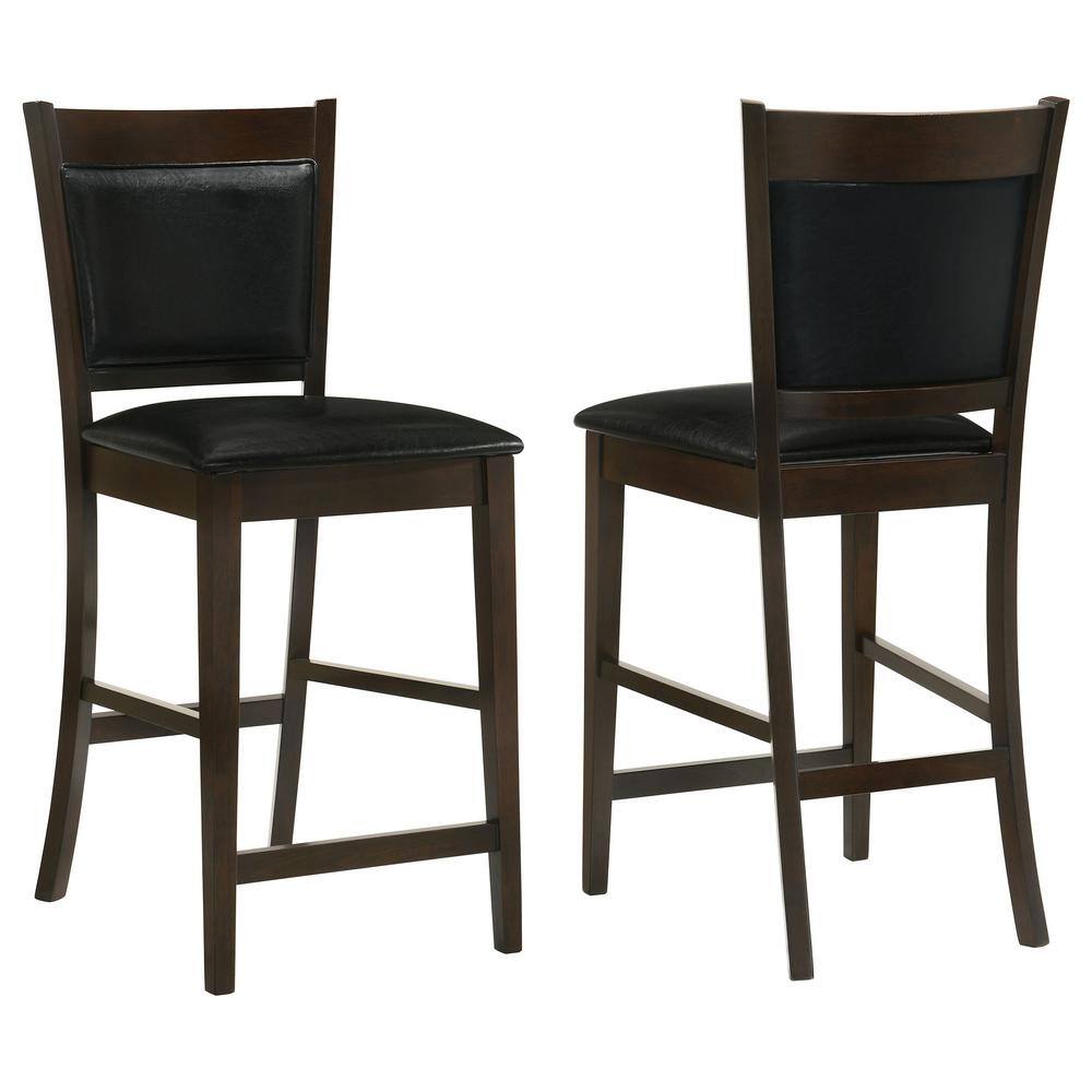 Espresso Black Leatherette 39.75" Transitional Counter Stool