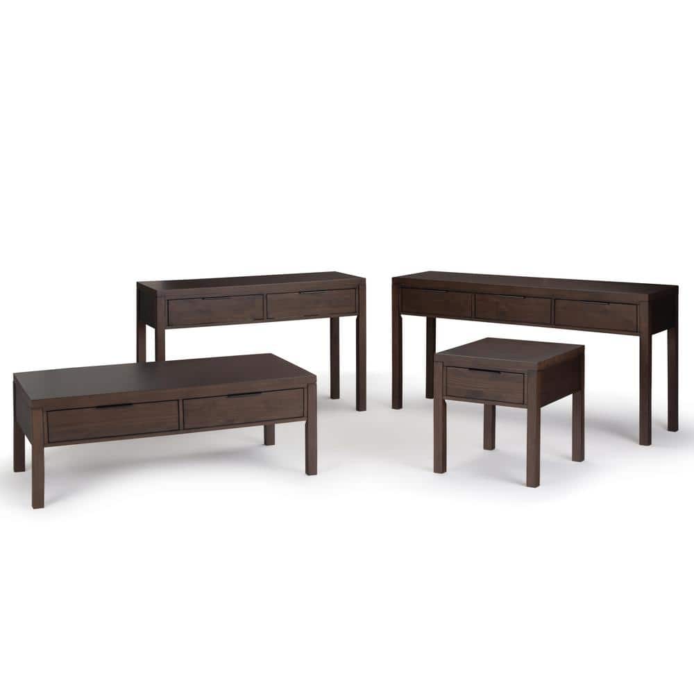 Hollander Warm Walnut Solid Wood Wide Console with Storage
