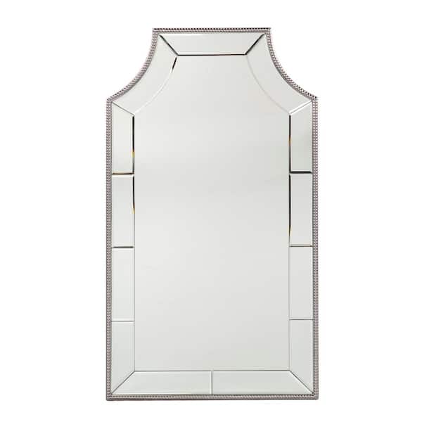 Southern Enterprises Langton 19.75 in. x 35.50 in. Glam Rectangle Framed Silver Decorative Mirror