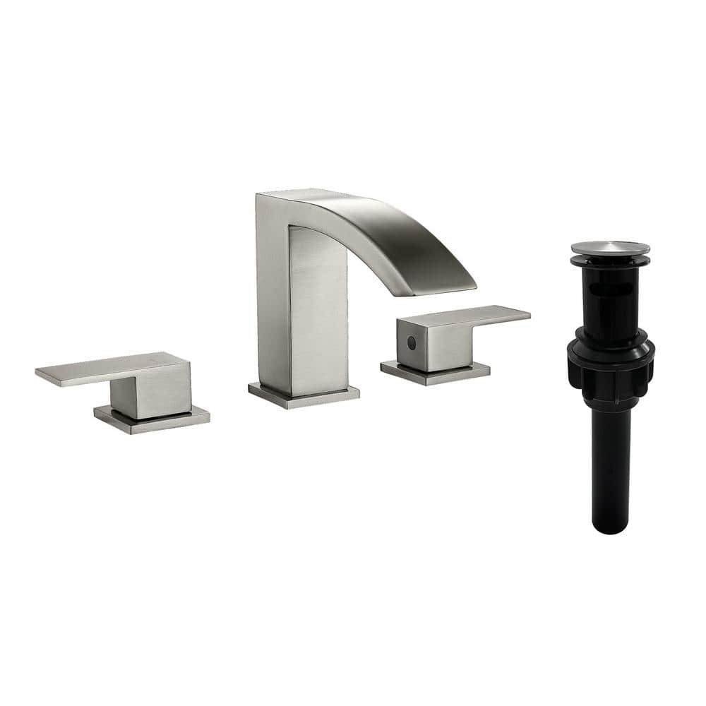 8 in. Widespread 2-Handle Bathroom Faucet With Pop-Up Drain Assembly in Bru