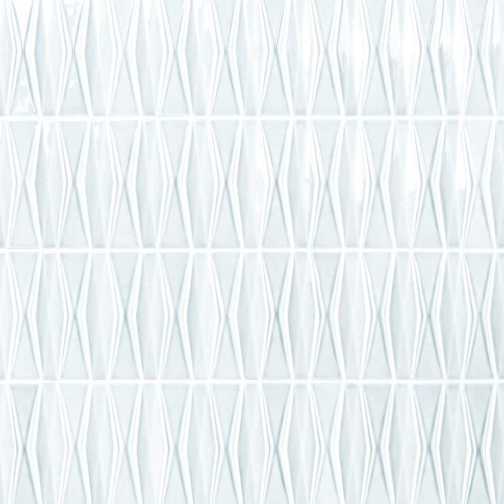 Ivy Hill Tile Delphi Harlequin Arctic Blue 2 In. X 8 In. Crackled Glass ...