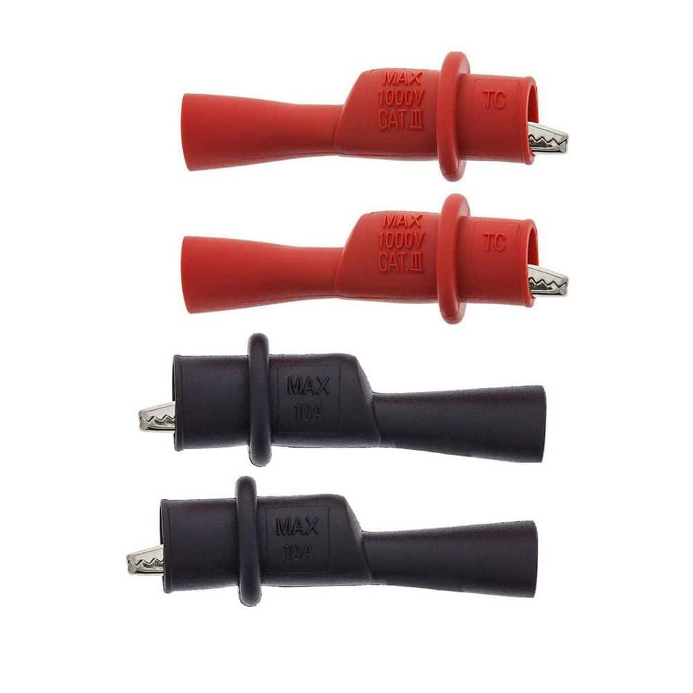 4-Piece Push-on Alligator Clips Multimeter Test Lead Standard Measurement Insulated Connector Large Openings price history on PriceWatchPro