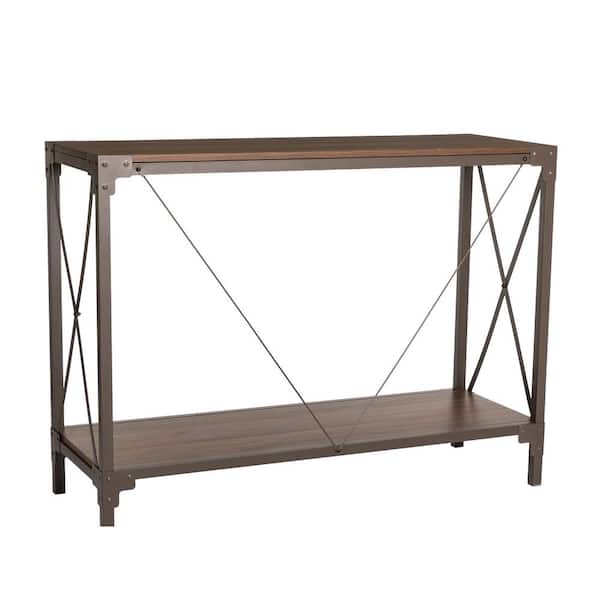 Glitzhome 43 25 In L Rectangle Brown, Rustic Console Table Big Lots