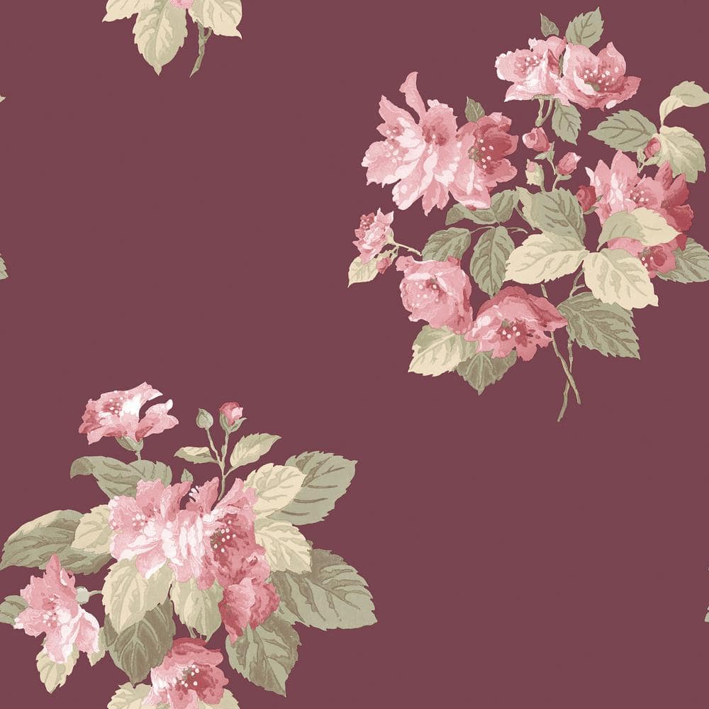 Cranberry and Pink Secret Garden Detailed Bouquet Non-Woven Paper Non-Paste