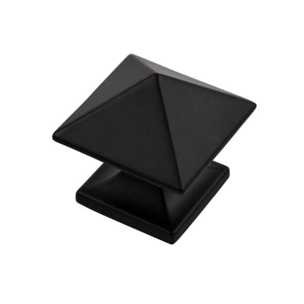 HICKORY HARDWARE Studio Collection Knob 1-1/4 in. Square Matte Black Finish Modern Zinc Cabinet Knob (1-Pack)