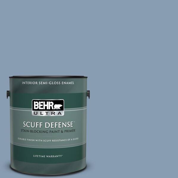 BEHR ULTRA 1 gal. #S520-4 Private Jet Extra Durable Semi-Gloss Enamel Interior Paint & Primer