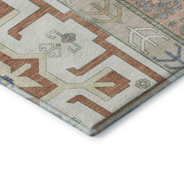 Mayfield Premium Machine Washable Abstract AMF1015 Ivory 2 ft. 3 in. x 7 ft. 6 in. Runner Rug