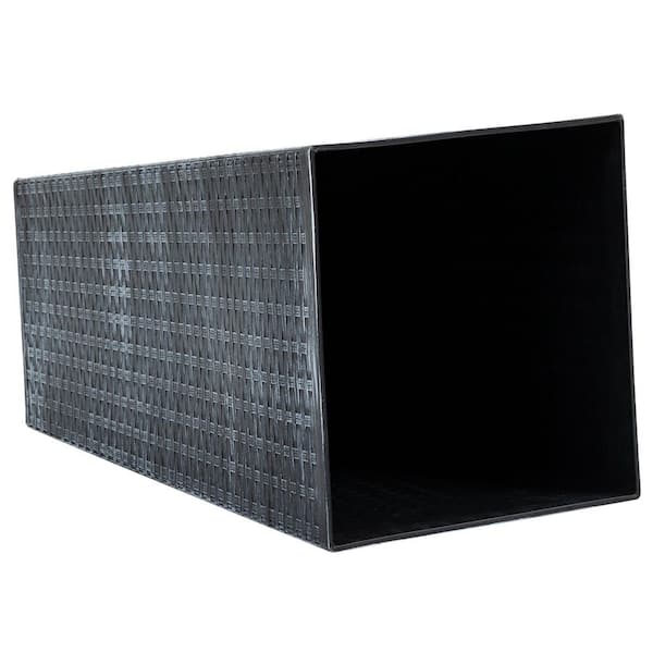 14.3 in. L x 14.3 in. H x 24 in. W (Set of 3) Gray Plastics Tall Planters w/ Drainage Hole Suitable for Outdoor, Indoor