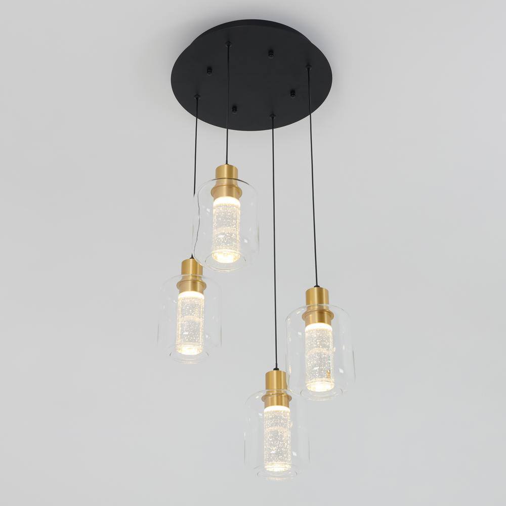 72" Gold Glass Globe LED Indoor/Outdoor Pendant
