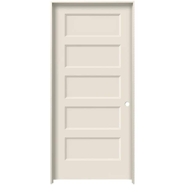 JELD-WEN 36 in. x 80 in. Conmore Primed Left-Hand Smooth Molded Composite Single Prehung Interior Door