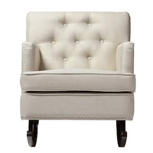 Bethany Contemporary Beige Fabric Upholstered Rocking Chair