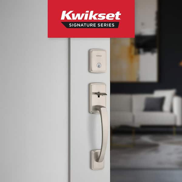 Kwikset Brentford Satin Nickel Keyed Door Handleset with Deadbolt