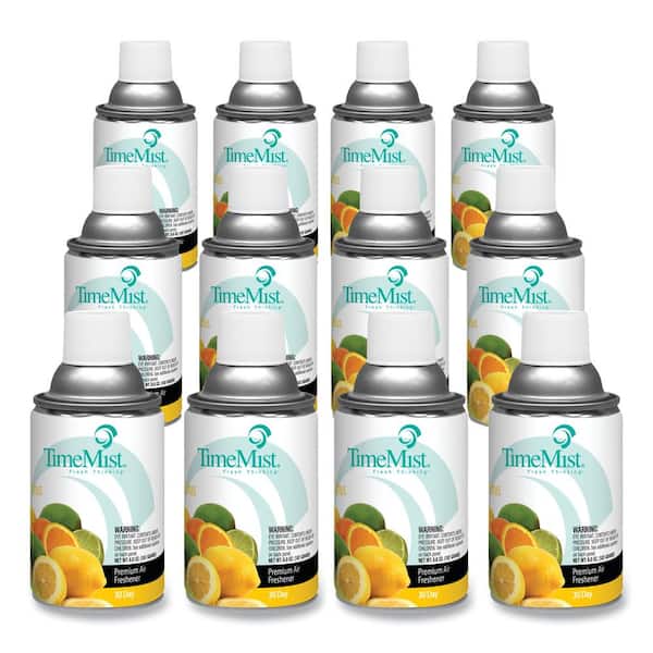 Premium Metered Air Freshener Refill, Citrus, 6.6 oz Aerosol Spray, 12/Carton