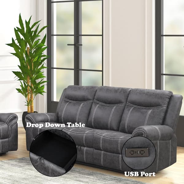 Acme Furniture Zubaida 85 in. Pillow Top Arm Microfiber Rectangle 