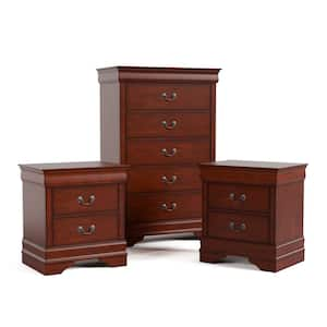 Burkhart Cherry 2 Drawer 21.63 in. W Set of 2 Nightstand and Chest