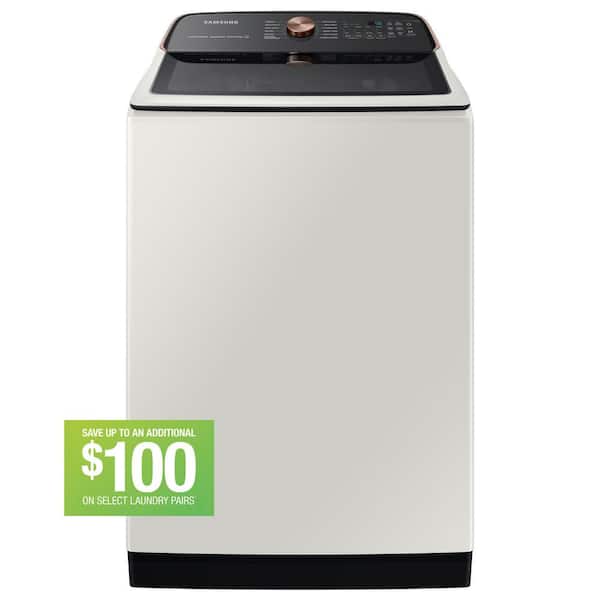 Samsung 5.5 cu. ft. Smart High-Efficiency Top Load Washer with Impeller and Super Speed in Ivory, ENERGY STAR