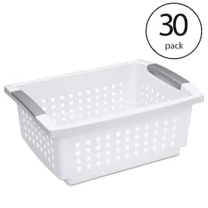 50.86 qt. Medium Sized Stackable Storage and Organization Bin in White (30-Pack)