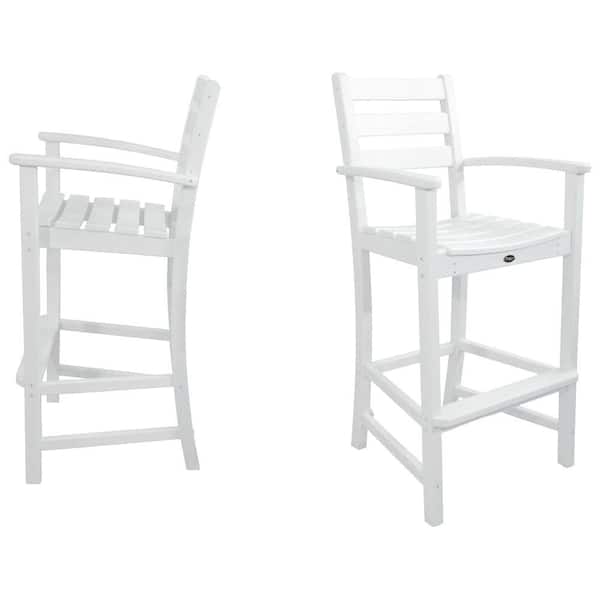 Trex Outdoor Furniture Monterey Bay Classic White 2-Piece Patio Bar Chair Set