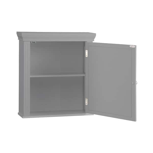 Teamson Home Stratford 18.5-in x 20-in Surface Mount Grey Mirrored Medicine Cabinet