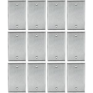 Steel 1-Gang Screw in Blank Wall Plate (12-Pack)