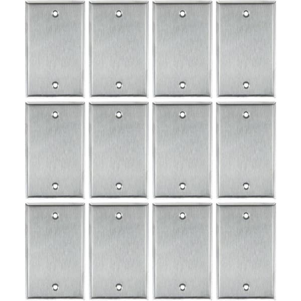 Sunlite Steel 1-Gang Screw in Blank Wall Plate (12-Pack)