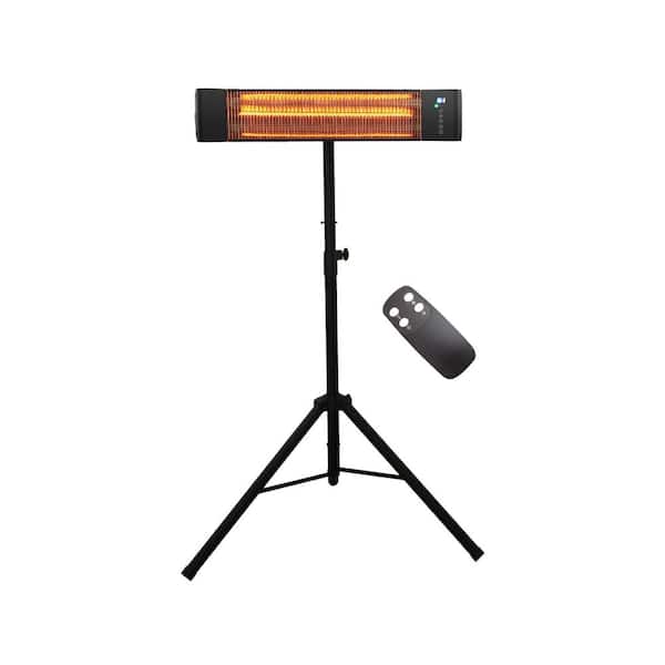 1500W Infrared Bladeless Heater Electric Furnace with 3 Heat Settings IP65 Waterproof Wall Mount Tripod Timer Bladeless