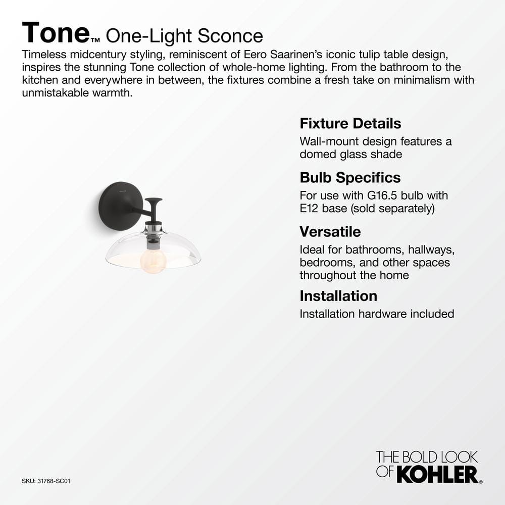 Brushed Nickel and Glass Midcentury Modern Sconce