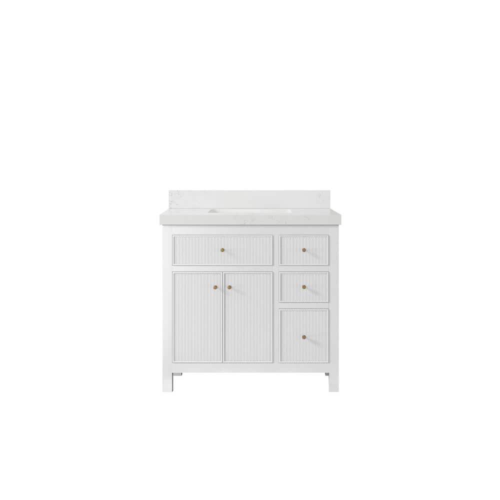"Sonoma 36 in. W x 22 in. D x 36 in. H Single Sink Bath Vanity Center in White with 2"" Empira Quartz Top" price history on PriceWatchPro