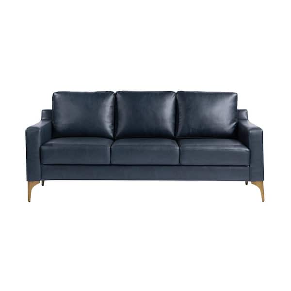 Serta Francis 78 in. Square Arm Faux Leather Rectangle Sofa in