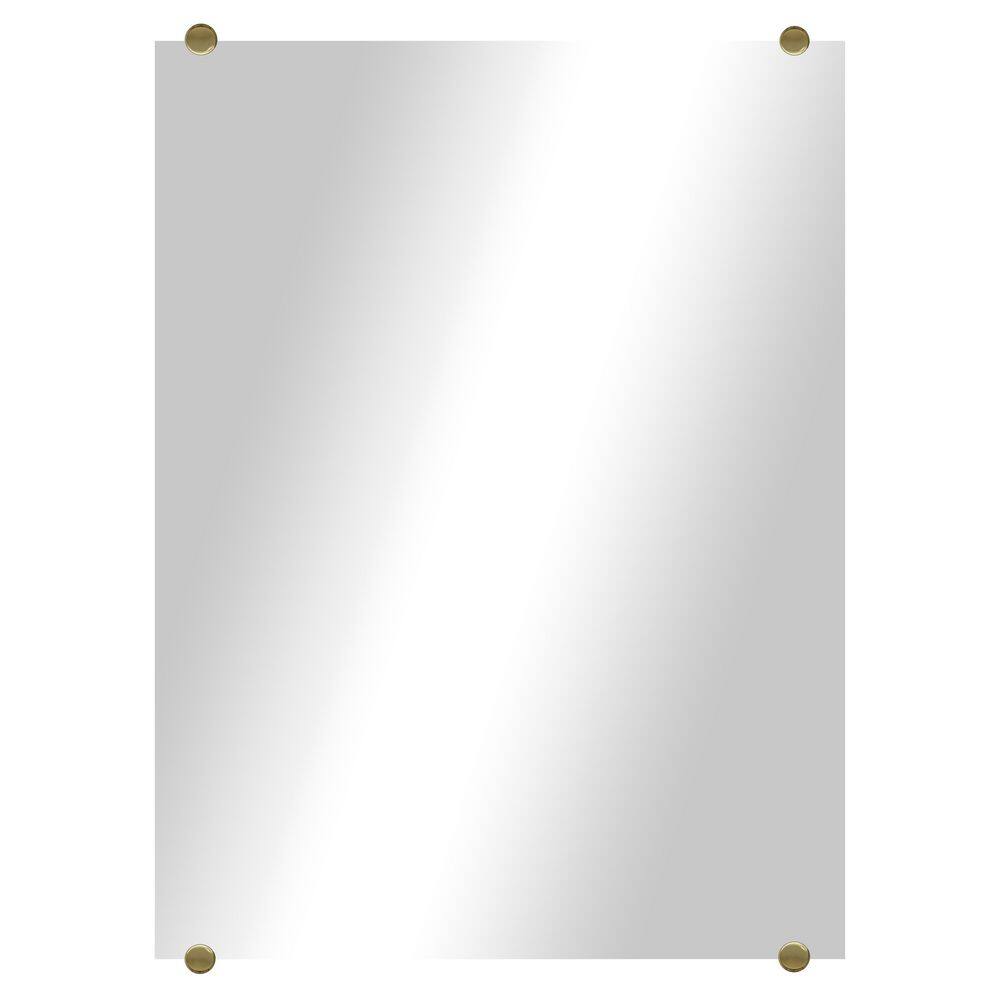 Modern Rustic (26.5in. W x 32.5in. H) Frameless Rectangular Wall Mirror wit
