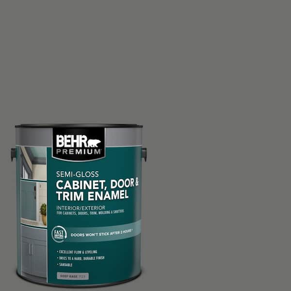 BEHR PREMIUM 1 gal. #HDC-AC-17A Welded Iron Semi-Gloss Enamel Interior/Exterior Cabinet, Door & Trim Paint