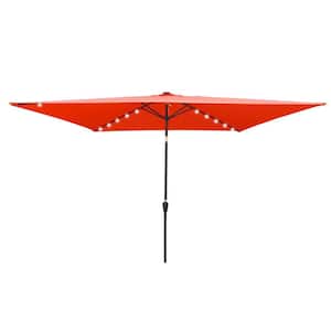 10 ft. x 6.5 ft. Aluminum Market Push button Patio Umbrella in Light Brick Red