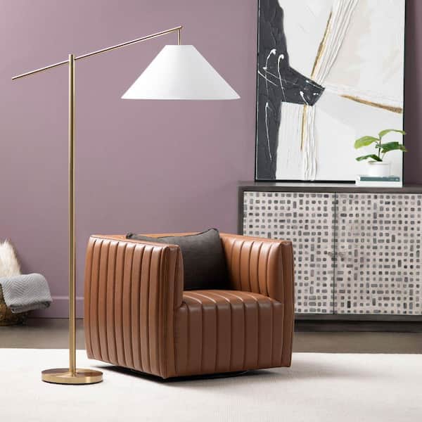 CRESTVIEW COLLECTION 68.25 in. Gold Brushed Modern Arc Floor Lamp