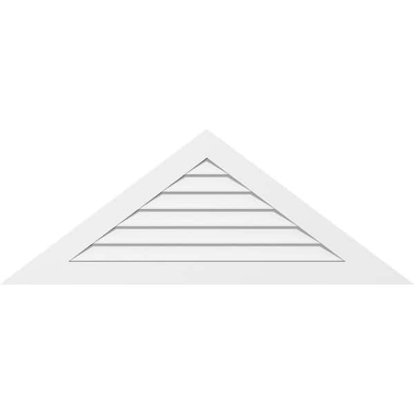 Ekena Millwork 72 in. x 27 in. Triangle White PVC Paintable Gable Louver Vent Non-Functional