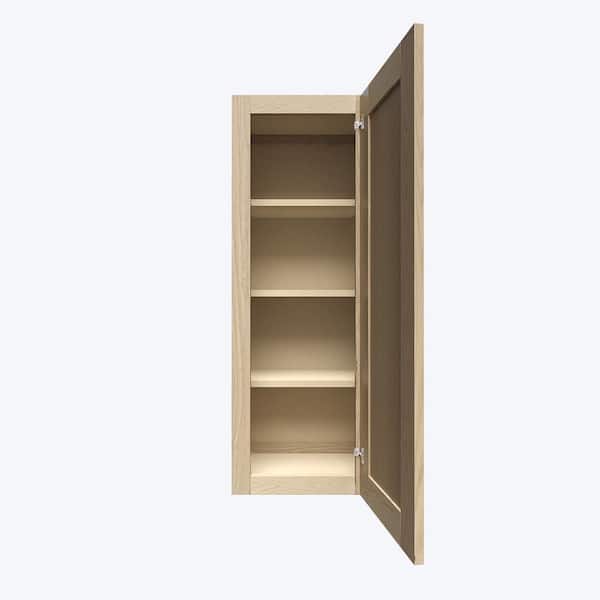 Lancaster Shaker Assembled 21 in. x 42 in. x 12 in. Wall Cabinet with 1-Door in Natural Wood