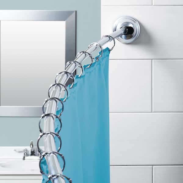 NeverRust 50 in. to 72 in. Aluminum Dual Mount Curved Shower Curtain Rod in Chrome
