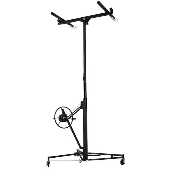 Tatayosi 16 ft. Drywall Panel Hoist Drywall Lift Rolling Panel Lift (Black) with Extension Combo