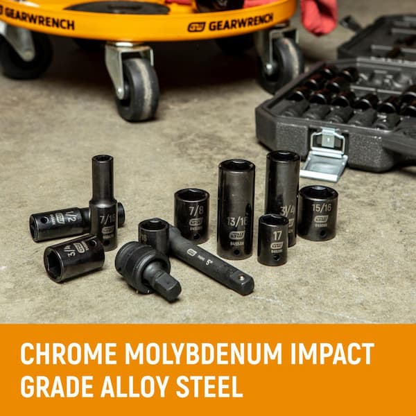 1/4 in. x 3/8 in. and 1/2 in. Drive 6-Point Standard and Deep SAE/Metric Master Impact Socket Set (209-Piece)