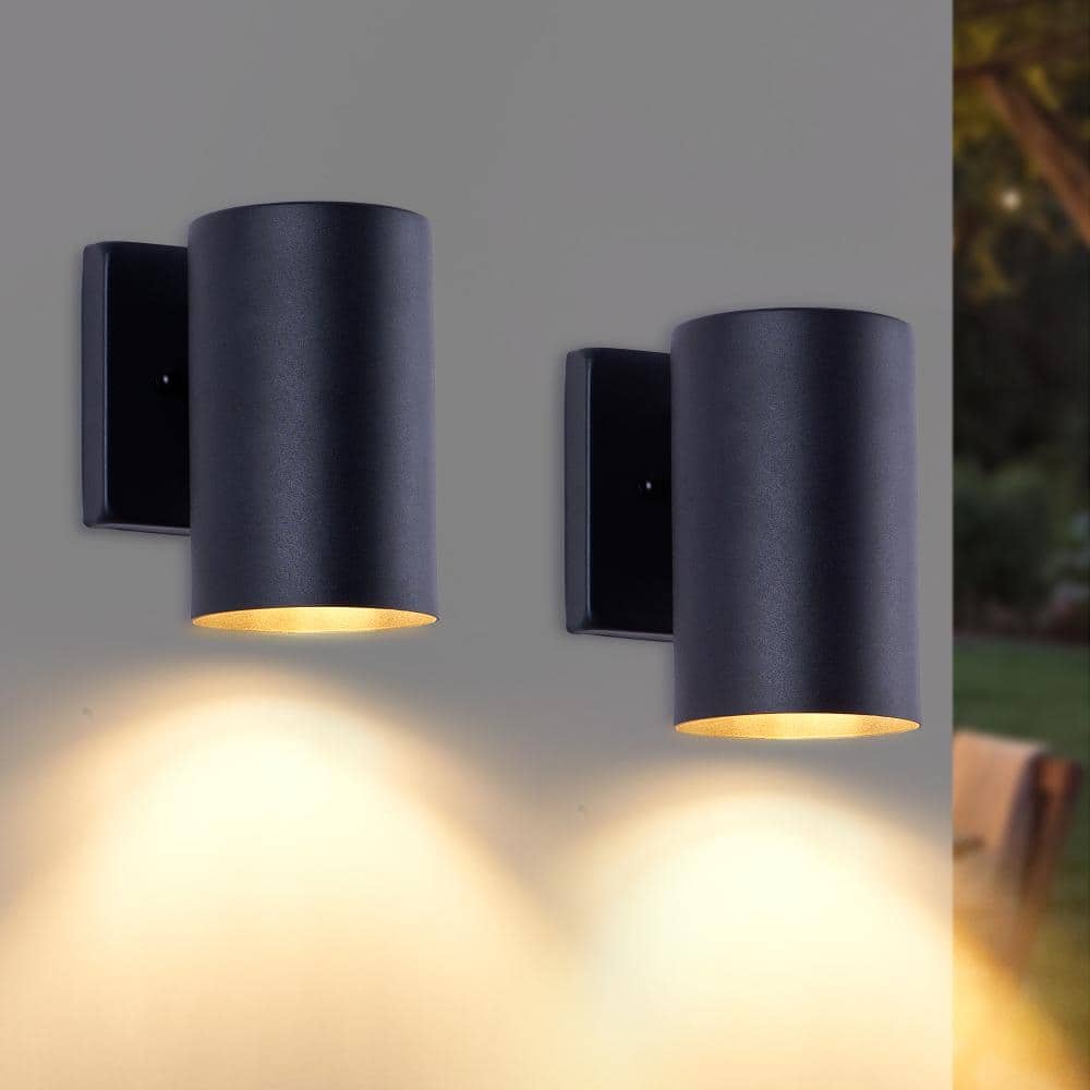 7 in. 1-Light Outdoor Wall Light Fixtures,  Matte Black Exterior Waterproof Wall Lanterns, E26 Socket(2-Pack) price history on PriceWatchPro