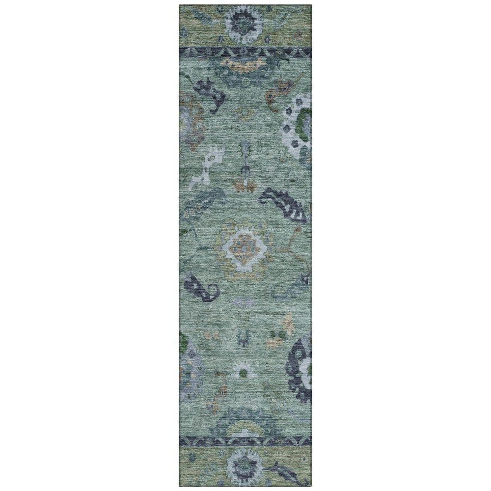 Chantille Machine Washable Indoor/Outdoor Abstract ACN2230 Green 2 ft. 3 in. x 7 ft. 6 in. Runner Rug price history on PriceWatchPro