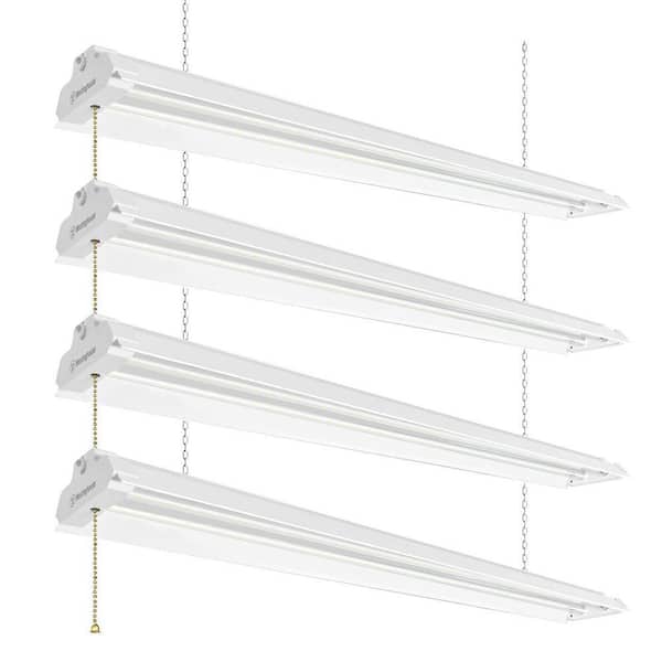 4 ft. 50-Watt Integrated LED White Indoor Use Shop Light 4-Pack