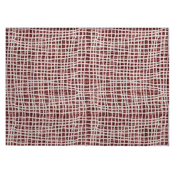 Chantille Machine Washable Indoor/Outdoor Abstract ACN729 Burgundy 1 ft. 8 in. x 2 ft. 6 in. Area Rug