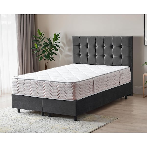 King Medium Firm Hybrid, Rock Salt Infused Quilted Cover, 12 in. Bed-in-a-Box Mattress
