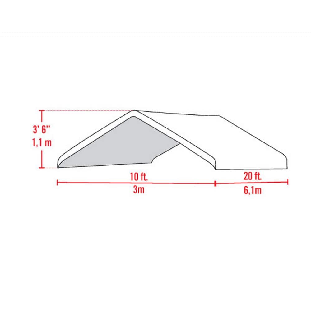 ShelterLogic 10' x 20' White Waterproof Canopy Replacement Cover