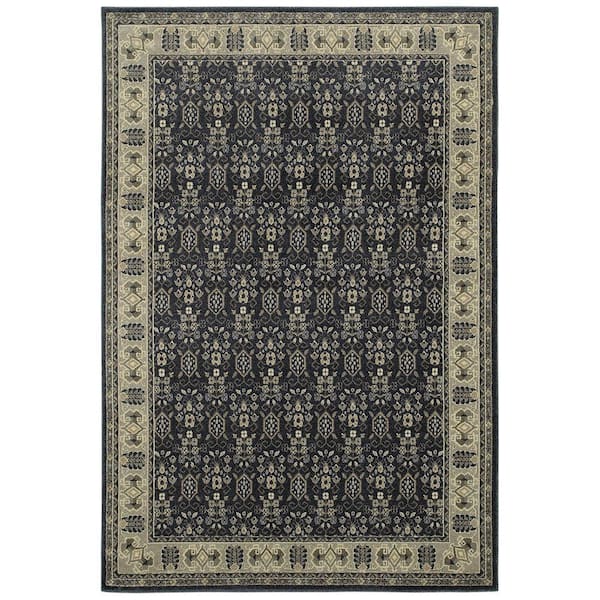 Home Decorators Collection Gianna Indigo 2 ft. x 3 ft. Border Scatter Area Rug