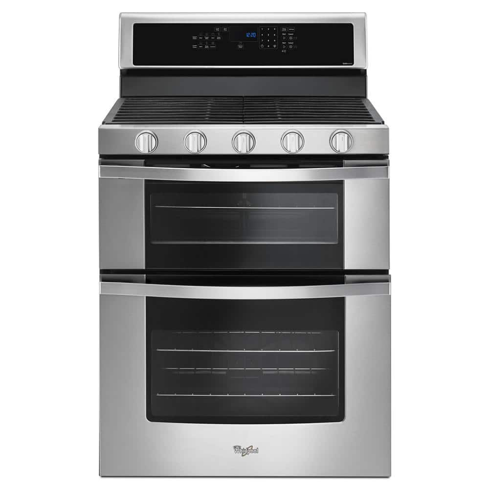 6.0 cu. ft. Double Oven Gas Range with Center Oval Burner in Stainless Steel -  Whirlpool, WGG745S0FS